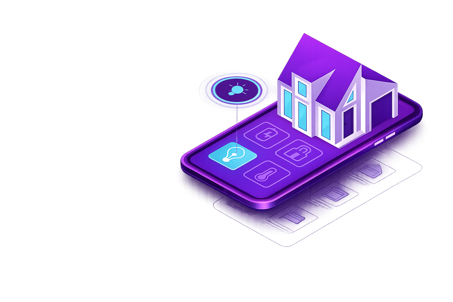 Modern luxury living room with smart ambient lighting